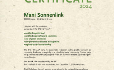 11 years of Mani-Sonnenlink Biohotels